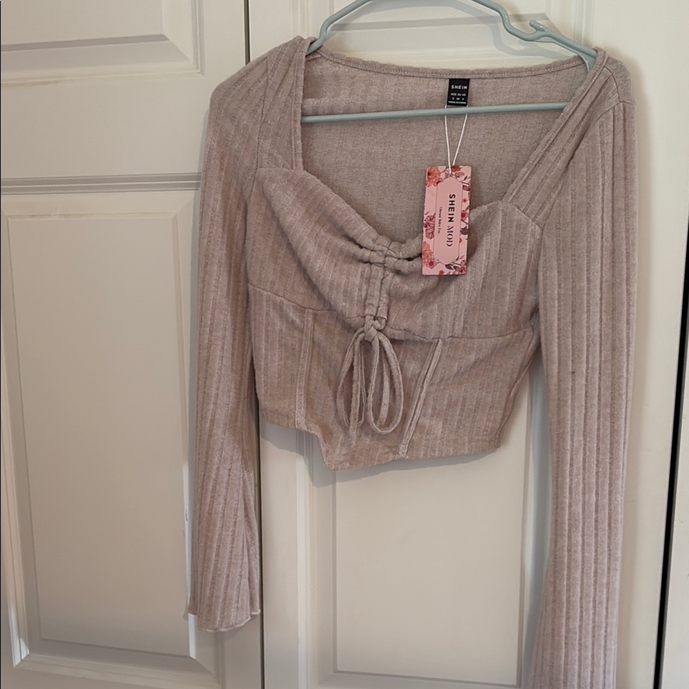 Shein Crop Top New Ribbed Sweater - Size 4